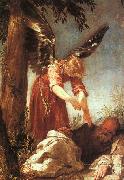 ESCALANTE, Juan Antonio Frias y An Angel Awakens the Prophet Elijah dfg oil
